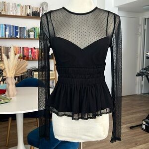 Express sheer peplum top XS
